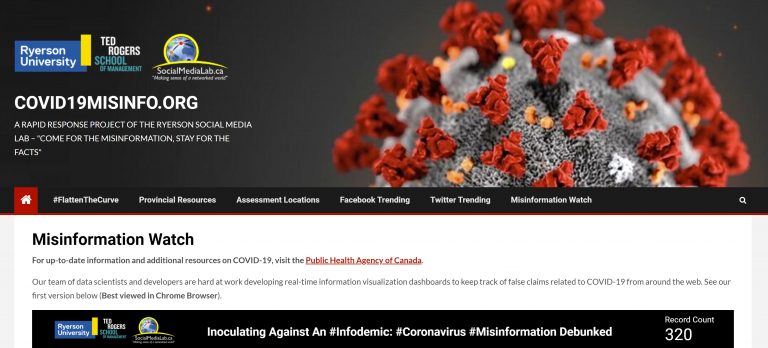 Today We are Announcing the Launch of a New COVID-19 Information and Misinformation Web Portal for Canadians: “Come For the #Misinformation, Stay For the Facts”