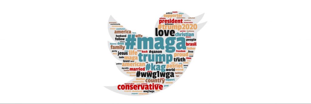 Figure 5: 100 most frequently used profile words by 100 or more users (visualized with wordclouds.com)