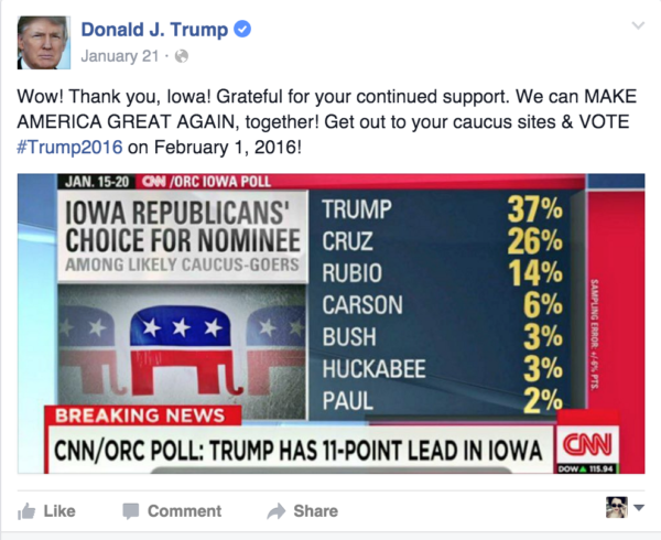 Ex. 1 Trump Thanks FB