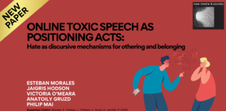 Online toxic speech as positioning acts: Hate as discursive mechanisms for othering and belonging