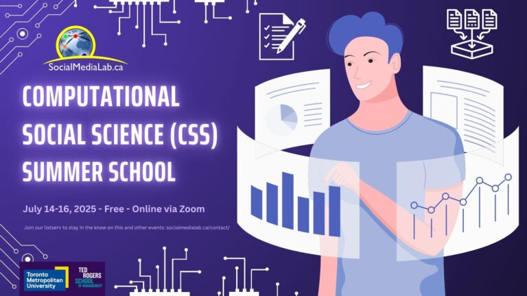 2025 Social Media Lab – Computational Social Science Summer School – Online [July 14-16, 2025 via Zoom]